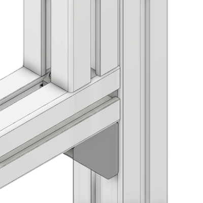 40-110-0 MODULAR SOLUTIONS ALUMINUM GUSSET<br>45MM X 45MM ANGLE WITH OUT HARDWARE